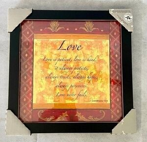 1 Corinthians 13:4 “Love is Patient Love is Kind” Glass Wall Art Christian Quote